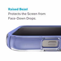 Speck Presidio Perfect-Clear with Impact Geometry - iPhone 15 Plus / 14 Plus maciņš with MICROBAN Coating (Clear / Grounded violets)