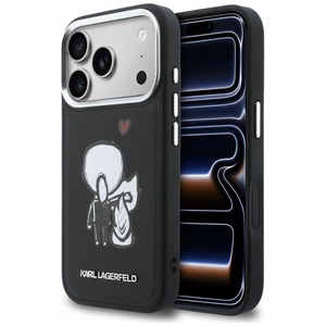 Karl Lagerfeld Karl & Choupette Back Logo MagSafe чехол для iPhone 17 Pro Max чёрный