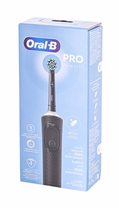 Oral-B Vitality Pro uzlādējama elektriskā zobu birste pieaugušajiem, 1 birstes uzgalis, 3 tīrīšanas režīmi, melna