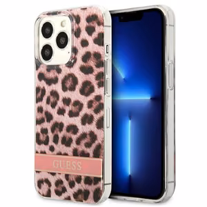 Guess GUHCP13LHSLEOP iPhone 13 Pro / 13 6.1" rozā/rozā cietais apvalks Leopards