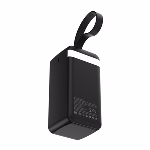 Wozinsky W8-B 50000mAh 30W ārējais akumulators, 2xUSB-A, 2xUSB-C, USB micro, ar lukturīti, melns