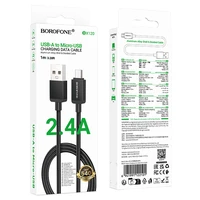 Borofone Kabelis BX120 Placer - USB uz Micro USB - 2,4A 1 metrs melns