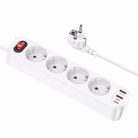 Pagarināšanas lenta Hoco 1,8 m 4 kontaktligzdas + 2 x USB A + USB C QC3.0 PD 3A 20W NS1 balta