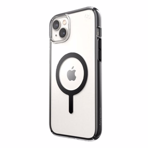 Speck Presidio Perfect-Clear with Impact Geometry + MagSafe vāciņš ierīcei iPhone 15 Plus / 14 Plus, ar Microban pretmikrobu aizsardzību, “Clear / Black” krāsu kombinācija
