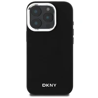 DKNY Vienkāršs sudraba logotips magnētiskais iPhone 16 Pro viedtālruņa apvalks - melns