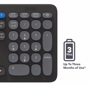 ZAGG Pro tastatūra 17" pilna izmēra-Charcoal-Nordic (bezvadu uzlāde uz paliktņa)