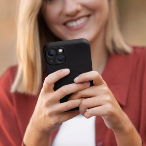 Silikona magnētiskais apvalks viedtālrunim iPhone 16 Pro Max ar MagSafe - melns