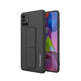 Wozinsky Kickstand Case silikona apvalks ar statīvu Samsung Galaxy M51 melns