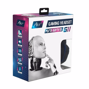 ART kabeļu austiņas spēlēm Jack 3,5 mm / USB A ar mikrofonu G11 melnas