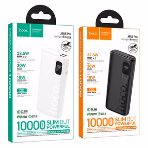Portatīvais lādētājs Hoco 10000 mAh QC PD 2A 22,5W J158 Pro melns
