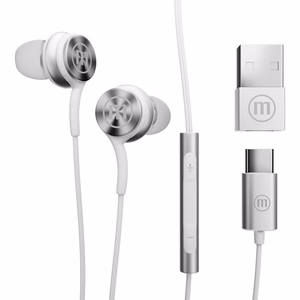 Maxell XC1 USB-C vadu austiņas ar USB-A adapteri, baltas