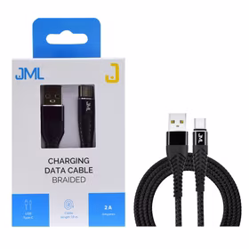 JML CD-110 USB C 2A 1m Melns USB kabelis