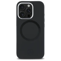 Mercedes silikona tonālais logotips Magnētiskais viedtālruņa apvalks iPhone 16 Pro Max - melns