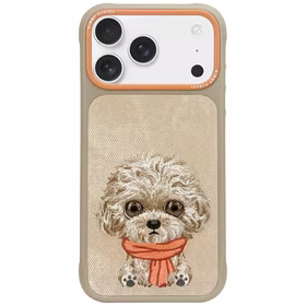 Nimmy Big Eyed Pet 2.0 Suņa viedtālruņa apvalks iPhone 17 Pro Max - bēša