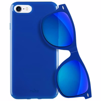 PURO Sunny Kit - maciņš set iPhone SE (2022/2020) / 8/7 + foldable sunglasses (zils)