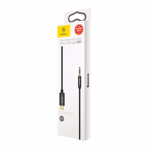 Baseus audio kabelis Yiven M01 USB-C - jack 3,5 mm 1,2 m melns