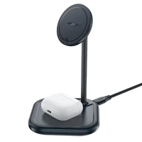 Acefast 15 W Qi bezvadu lādētājs iPhone (ar MagSafe) un Apple AirPods statīva magnētiskais turētājs pelēks (E6 pelēks)