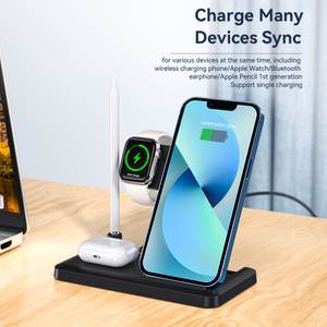 Bezvadu lādētājs Essager JG 4in1 melns 15W (iPhone / Apple Watch / Airpods / Pencil)