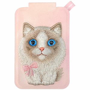 Nimmy New Big-Eye Cute Pets 2.0 Cat MagSafe magnētiskais karšu maciņš tālrunim ar statīvu – rozā