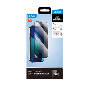 Rock Tempered stikls Privātuma Full-coverage Anti-static for Iphone 17 Pro