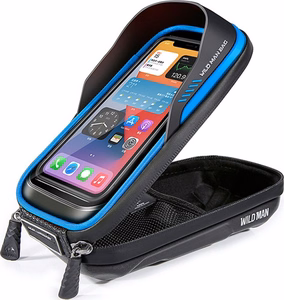 WILDMAN ceļojumu soma velosipēda stūrei ar rāvējslēdzēju, 0,5L (4 "- 7"), ES16, melna