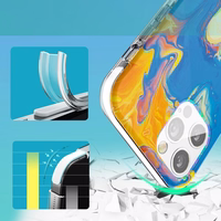 Kingxbar Watercolor Series krāsains viedtālruņa apvalks iPhone 12 Pro / iPhone 12 dzeltena-zila