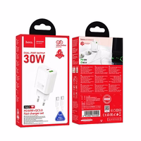 Lādētājs viedtālrunim Hoco USB A + USB C QC3.0 PD 3A 30W + kabelis USB C uz USB C N63 balts