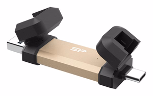 Silicon Power DS72 USB zibatmiņa 250 GB USB Type-A / Type-C 3.2 Gen 2 zeltaina