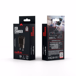 Maxlife MXTC-01 lādētājs 1x USB 2.1A melns