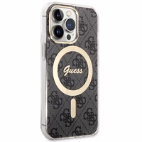 Guess GUHMP13LH4STK iPhone 13 Pro / 13 6.1" melns/melns cietais apvalks 4G MagSafe
