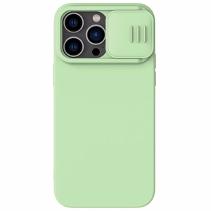 Korpuss Nillkin CamShield Silky Silicone Apple iPhone 15 Pro Max gaiši zaļš