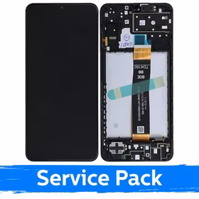LCD Displejs Saderīgs ar Samsung A136 A13 5G Melns Ar Frame (Service Pack)