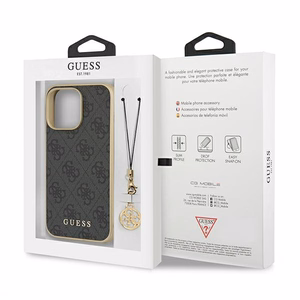 Guess GUHCP13XGF4GGR iPhone 13 Pro Max 6.7" pelēks cietais apvalks 4G Šarmu Kolekcija