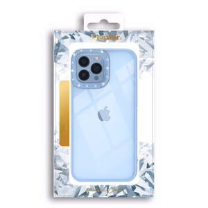 Kingxbar Sparkle Series viedtālruņa apvalks iPhone 13 Pro ar kristāliem aizmugures vāks zilas krāsas