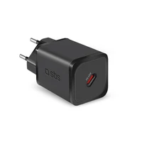 SBS TETRGAN1C45W 45W GaN USB-C sienas lādētājs ar Power Delivery - melns