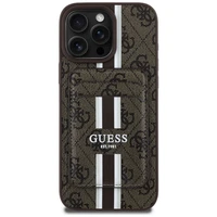Guess 4G Stripes viedtālruņa apvalks ar Magnētisko maku iPhone 16 Pro Max - brūns
