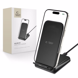 Tech-Protect QI15W-S2 indukcijas lādētājs 15W statīva formā - melns