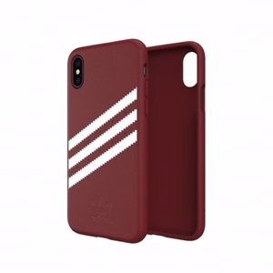 Adidas OR veidots PU zamšādas apvalks iPhone X / XS - bordo