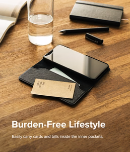 Ringke Folio Signature atverams ādas apvalks Samsung Galaxy S22 + (S22 Plus) melns (FSS118R262)