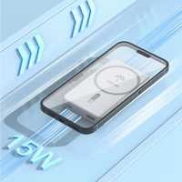 Bezvadu magnētiskais portatīvais lādētājs Dudao K14S USB-A / USB-C / MagSafe 20W 5000mAh (balts)