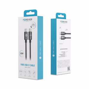 Forever Vibe kabelis USB-C - USB-C 1,0 m 60W tumši pelēks