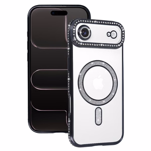Viedtālruņa apvalks Bling Magsafe Case for Iphone 17 Air - melns