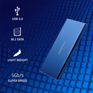 Qoltec 51832 korpuss | M.2 SSD | SATA | NGFF | USB 3.0 | Super speed 5Gb/s | 2TB | zils