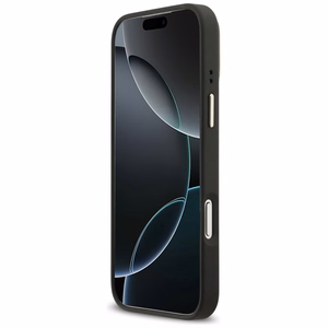Guess 4G PU Triangle Logo & Stand Camera Magsafe чехол iPhone 17 Pro Max - черный