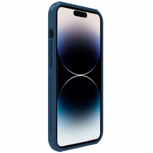 Nillkin Super Frosted Shield Pro viedtālruņa apvalks iPhone 14 Pro Max aizmugurējais apvalks zils