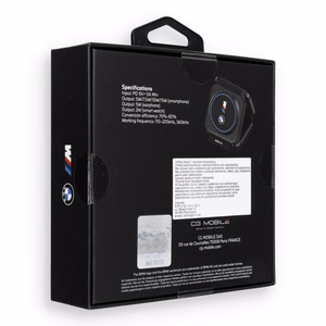 BMW M Qi2 3 vienā bezvadu lādētājs, 15 W, drukāts logotips, zils