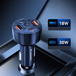 Wozinsky WLS-04 60W automašīnas lādētājs, 2xUSB-C un 2xUSB-A, melns