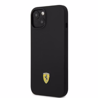 Ferrari FEHMSIP14SBK iPhone 14 6.1" melna/melna cietais apvalks silikona metāla logotips Magsafe