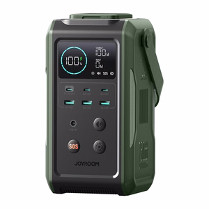 Portatīvais lādētājs Joyroom JR-PBF10 75000mAh 100W 3x USB-C 3x USB-A ar salokāmo lukturīti un rokturi (zaļš)