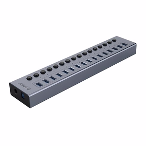 Orico BT2U3-16AB Sadalītājs 16x USB-A 3.0 ar slēdžiem - pelēks